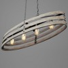 Progress Lighting Gulliver 4-Light Linear Chandelier, Galvanized Finish, Open Design, Antique White Accents, Steel - 3 of 4