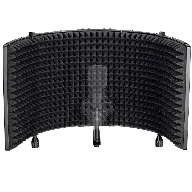 Monoprice Microphone Isolation Shield - Black - Foldable with 3/8in Mic Threaded Mount, High Density Absorbing Foam Front and Vented Metal Back Plate, 3 of 9