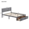 Full Size Platform Bed with Under-bed Drawers, Gray - 3 of 3