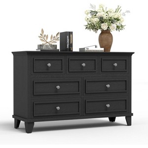 Drawer Dresser, Wooden Storage Chest of Drawers with Exquisite Metal Handles, Small Storage Cabinet, Modern Design Dresser for Bedroom - 1 of 4