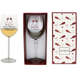 Pavilion Gift Company - Bestie - Gift Boxed 17 oz Wine Glass - Drinkware - 1 of 4
