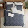 Sapphtopaz Comforter Set Bedding Set Embroidered Chevron Pattern Reversible Quilt Set 3 Piece 1 Quilt, 2 Pillow Shams - 4 of 4