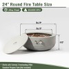 Gulches 24" Round Propane Fire Pit Bowl - 50,000 BTU Grey Steel, ETL Certified, Electronic Ignition, Adjustable Flame, Lid (Converts to Side Table) - 2 of 4