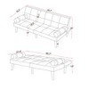 Convertible Sofa Bed Futon Linen Sleeper Couch With Adjustable Backrests Soild Wood Legs For Bedroom Living Room - 3 of 4