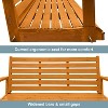 Fortune Candy Wooden Porch Swing 2-Seater Extra Large, Ergonomic Seat, Bench Swing with Hanging Chains, for Outdoor Patio Garden Yard - 2 of 4