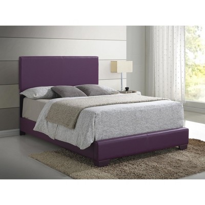 Aaron Purple Faux Leather Full Upholstered Bed