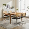 Set of 2 Olive-Green Mid Century Modern Dining Chairs Velvet Accent Chairs with Natural Cane Back and Stainless Chrome Base - 2 of 4