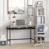 46" Black Bronze Desk with Black Woodgrain Shelf - Henn&Hart - 4 of 4