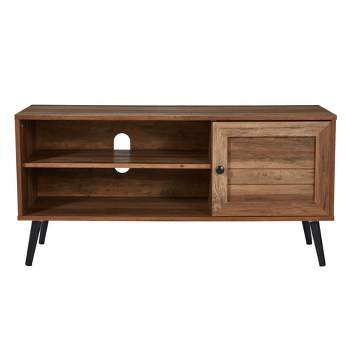 Jomeed Retro Mid Century Modern Wooden TV Entertainment Center Console for TVs with Storage Shelves for Living Rooms and Bedrooms