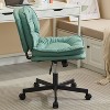 Armless-Office Desk Chair with Wheels, PU Leather Cross Legged Wide Chair, Comfortable Adjustable Swivel Task Chairs for Home Office-The Pop Home - 2 of 4