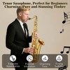 Brass Bb Tenor Saxophone Set with Case-Includes Cork Grease,Cloth, Shoulder & Leather Strap,Brush,Gloves & Reed-Perfect for Beginners & Performances - 2 of 4
