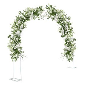 Garden Arch Trellis for Climbing Plants, Metal Arch Frame, Plant Support Climbing Vines and Flowers Stands, Outdoor Wedding Arch for Ceremony, Black - 1 of 4