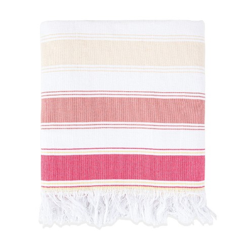 Arkwright Home Sand Free Beach Towel - 100% Cotton, Striped Design ...