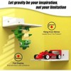 9 - Pack Floating Shelves Wall Storage Display for Building Bricks 5x5.5inch Dual - Sided 16x17 Studs ABS White Room Decor - 3 of 4