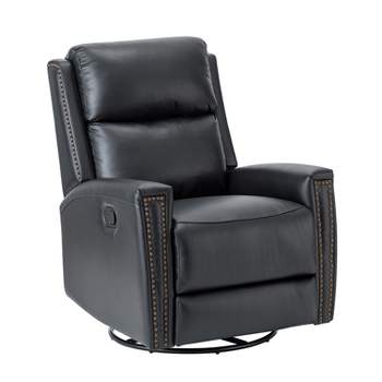 Hilario Fall 30.31''Wide Genuine Leather Swivel Rocker Recliner  Deal of the day | ARTFUL LIVING DESIGN
