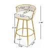 CAVINAS 31.5"Luxury Swivel Bar Stool Counter Height,Set of 2,Barstools with Gold Metal Legs&Hand Woven Back,Chic Counter Stools - 4 of 4