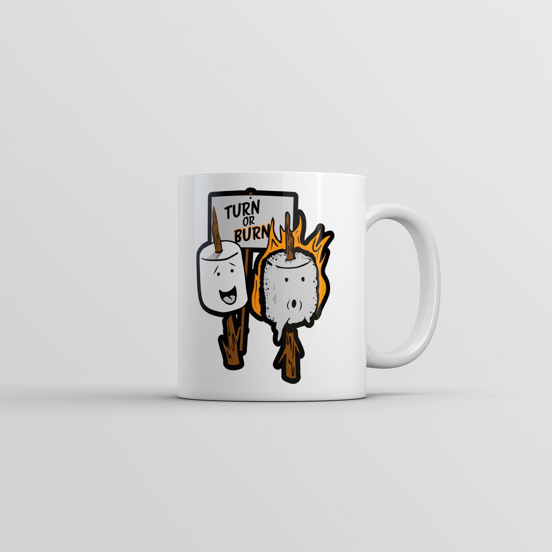 Crazy Dog Turn Or Burn Mug Funny Camping Graphic Coffee Cup-11oz