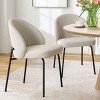 Set of 4 Dining Chairs Modern Upholstered Armless Kitchen Chair with 20 Inch  Wider Seat and Metal Legs for Dining Room,Kitchen-Tanpinhause - 2 of 4