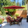 Akoasm 10 Feet Outdoor Patio Umbrella with Push-Button Tilt-Dark Red - 2 of 4