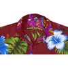 LA LEELA Mens Hawaiian Shirts Short Sleeve Button Down Shirt Men's Party Shirts Casual Holiday Tropical Island Shirts for Men S Purple Parrot, Red - 3 of 4