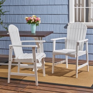APRILSOUL39.00"Outdoor Weather Resistant Acacia Wood Adirondack Dining Chairs (Set of 2) - 1 of 4