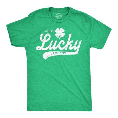 Мужские футболки Crazy Dog T-Shirts, Inc. Mens Funny T Shirts Just Lucky I Guess St Patricks Day Novelty Tee for Men - Crazy Dog Men's T Shirt for Saint Patrick's Day Green M
