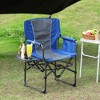 Oversized Directors Camping Chair, Folding Outdoor Chair with Side Table & Detachable Side Pockets, Portable Camping Chair for Beach, Fishing - 2 of 4
