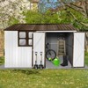 KWPZQEB Metal Garden Sheds, Outdoor Storage Sheds with Window & Sloped Roof, Waterproof Metal Garden Shed for Backyard, Poolside, Lawn - 3 of 4