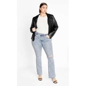 Women's Plus Size Asha Letitia Jean - light wash | CITY CHIC - 1 of 4