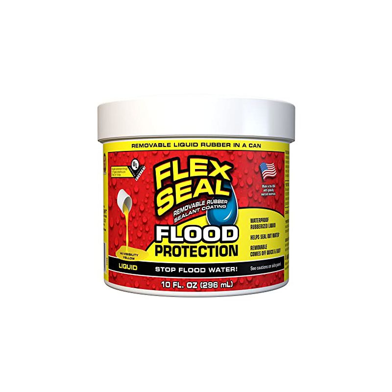 Flex Seal Family of Products Flood Protection Yellow Liquid Rubber Sealant Coating 10 oz (4 pk), 1 of 2
