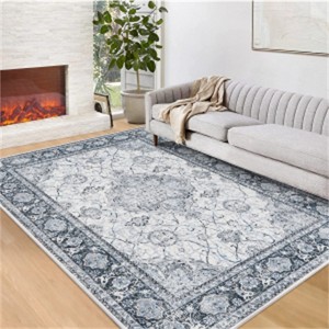 Fulvari Area Rug Vintage Rug Washable Indoor Medallion Rugs Low Pile Distressed Floor Carpet Retro Accent Rug for Living Room - 1 of 4