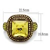 Slickblue Women's Engagement Ring, Square Topaz CZ with Yellow Halo, Coffee IP Finish, Stainless Steel, Sizes 5–10 - 2 of 4