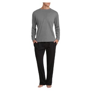 SLEEPHERO Crew Neck Long Sleeve Tee Shirt with Knit Pajama Pants with Pockets - 1 of 4