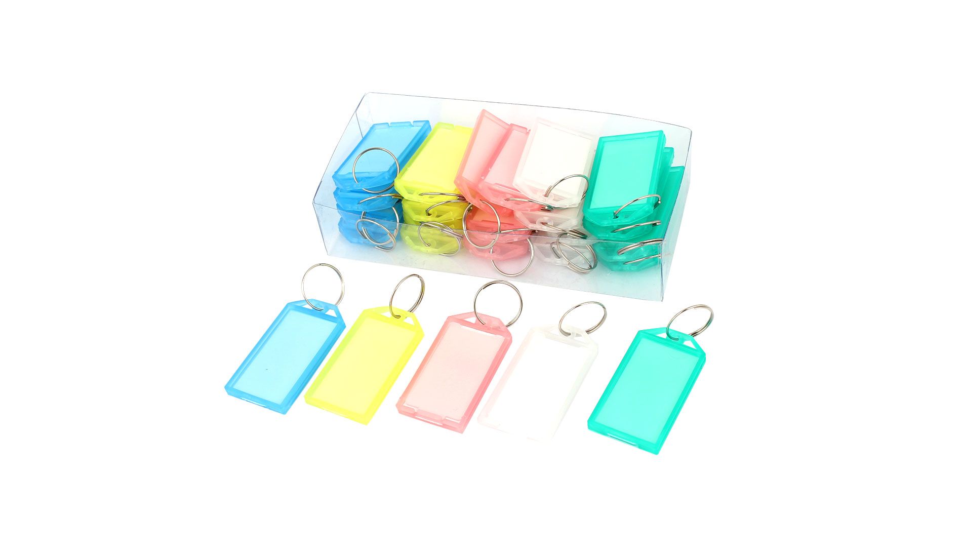 Unique Bargains Plastic ID Name Key Ring Label Tags 25 Pcs
