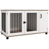 Dog Crate Furniture with Double Doors and Storage Cabinet,Indoor Wooden Dog Kennel End Table for Medium Large Dogs Up to 55 lbs - LAOTIES - 3 of 4