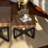 Lovmor 33.86"Modern Retro Splicing Round Coffee Table,Fir Wood Table Top with Gold Cross Legs Base - 2 of 4