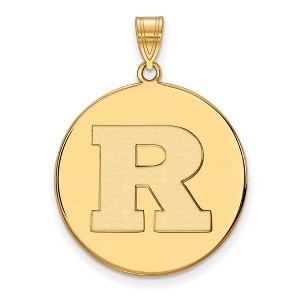 Black Bow Jewelry 14k Yellow Gold Plated Sterling Silver Rutgers Scarlet Knights NCAA Extra Large Pendant - 1 of 3