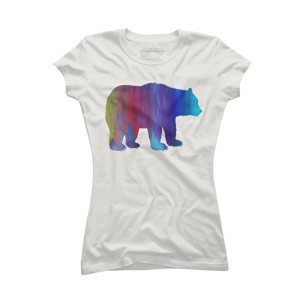 Adult Design By Humans Melting Rainbow Watercolor Bear By Maryedenoa T-Shirt - 1 of 2