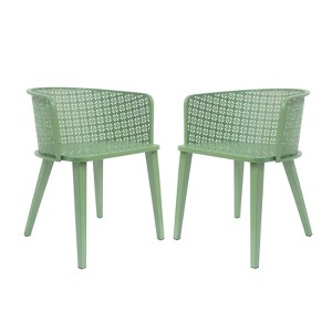 VisioGear Dining Chair, 2-Piece Patio Chairs for Garden, Balcony, Green, 22.25"*21.5"*28.25" - 1 of 4