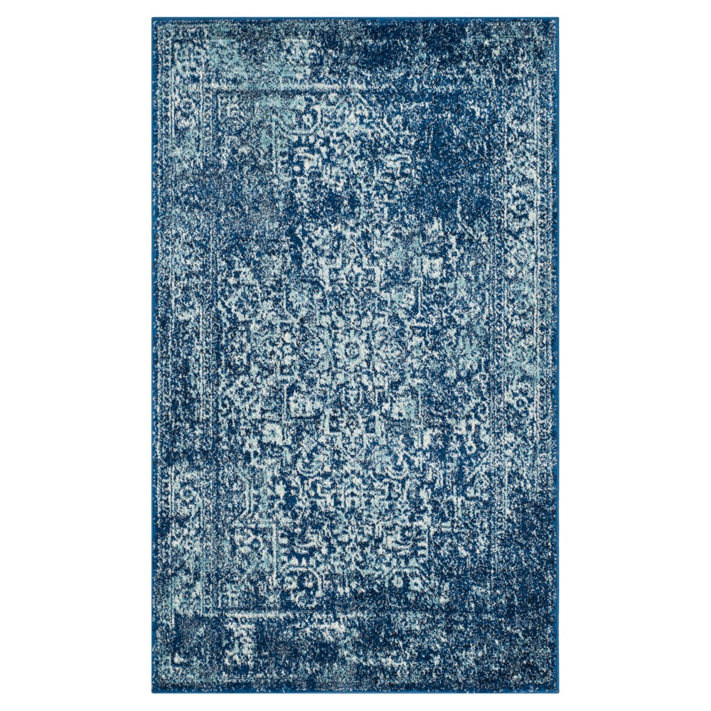 3'x5' Hestia Burst Loomed Area Rug Navy/Ivory - Safavieh