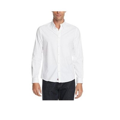 Tommy Hilfiger Mens Casual Button Down Dress Shirt, White, XX-Large