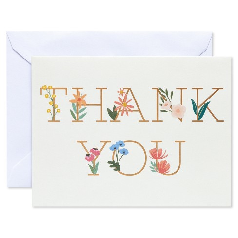 Green Inspired 10ct Rainbow Thank You Cards : Target