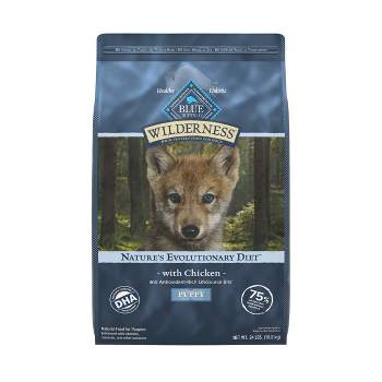 Blue Buffalo Wilderness High Protein Natural Puppy Dry Dog Food plus Wholesome Grains with Chicken - 24lbs