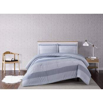 Multi Stripe Comforter Set Gray - Truly Soft