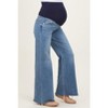 Pinkblush Blue Distressed Relaxed Wide Leg Maternity Jeans - 3 of 4