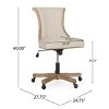 Office Chair with Wheels, Swivel Lift Desk Chair with Weathered Wood Base and Faux Leather Upholstered Seat-Maison Boucle - 4 of 4