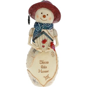 Pavilion Gift Company - Bless This Home - 6.5" Snowman with Birdhouse - Decorative Objects - 1 of 4