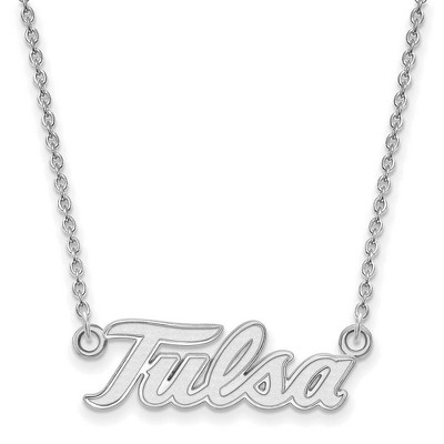 Black Bow Jewelry 10k White Gold Tulsa Golden Hurricanes NCAA Necklace 18 Inch