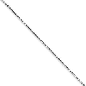 Black Bow Jewelry 0.8mm 14k White Gold Diamond Cut Cable Chain Necklace - 1 of 4