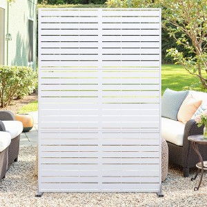 Metal Privacy Screen for Outdoor & Indoor Use, Free Standing Privacy Screen for Patio Garden Pool, Decorative Fence Panel - 1 of 4